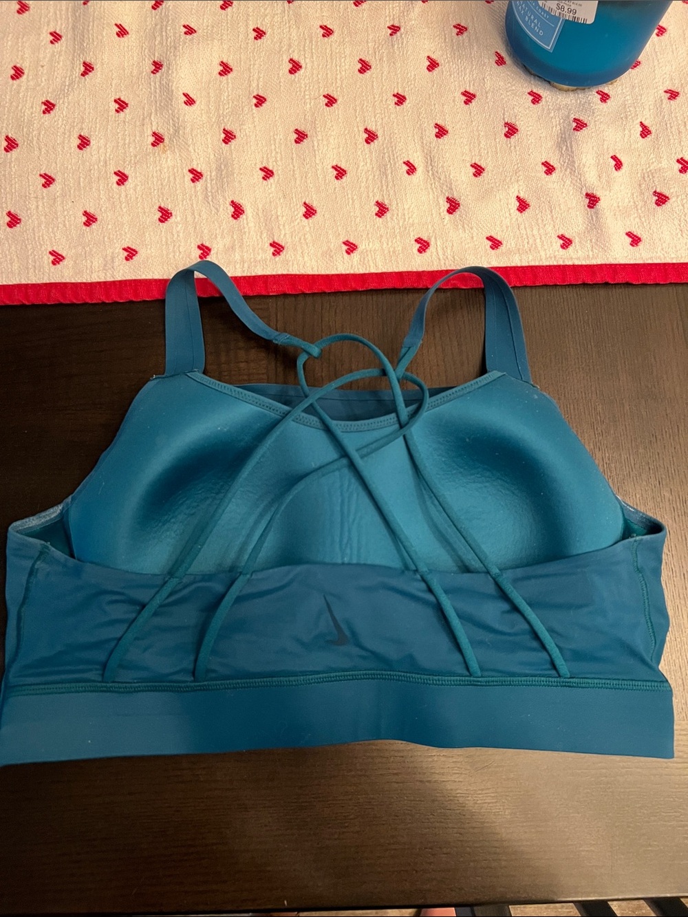 Nike Teal Strappy Padded Sports Bra